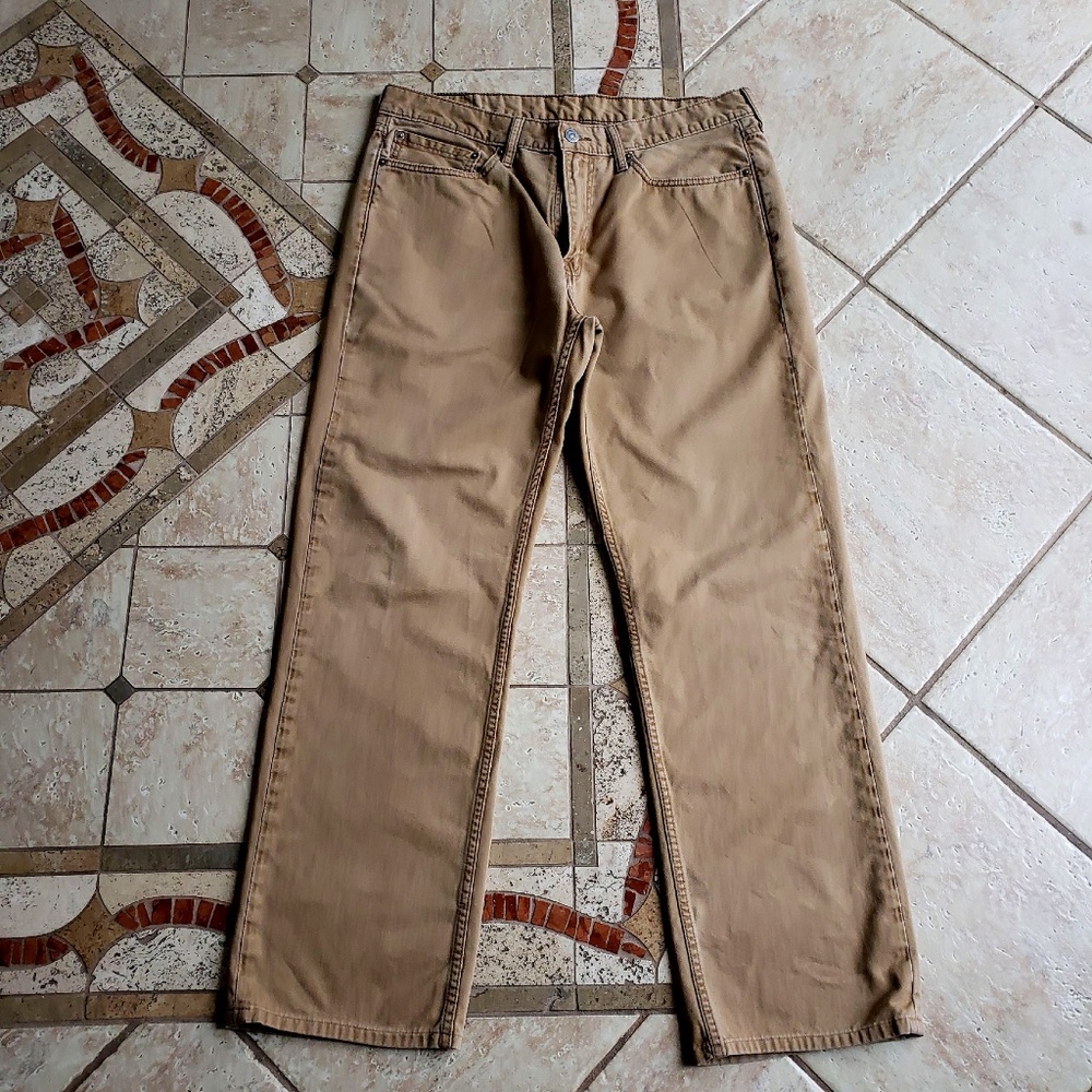 LEVI'S MEN'S 514 JEANS:PRE-OWNED DARK TAN 36 X 32